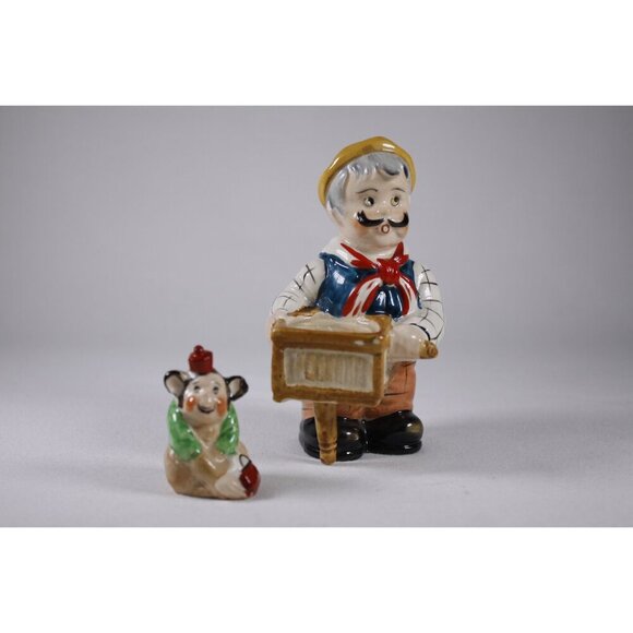 Vintage 1950's Organ Player and Monkey salt and pepper shakers, Shafford hand - Picture 2 of 10